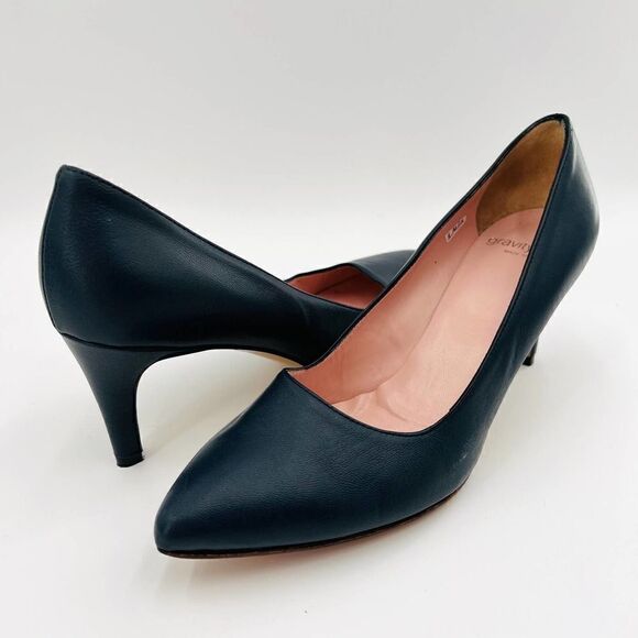 gravitypope EVA 12 Pointy Toe Leather Blue Pump Size 39 - Picture 3 of 11